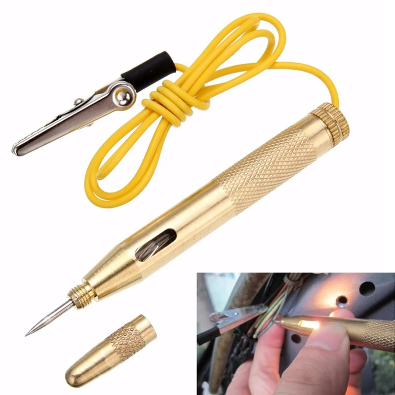 Praktické nové testovacie perá obvod automobilov Poistky Elektrické testery napätia tester 6v/12v/24v sonda Pen Pen ceruzka Testovacie svetlo