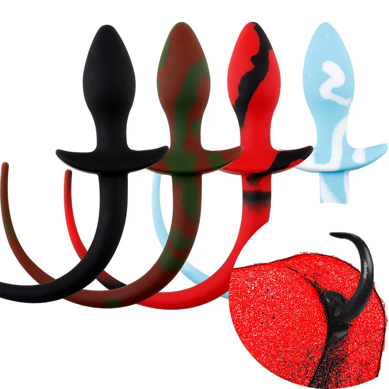 Prasa Tail Silikone Butt Plug Sex Hray Dospelý produkt pre ženu, análny psí psie chvosty Slave Cosplay Dovedov Piggy Girl Puppy Play