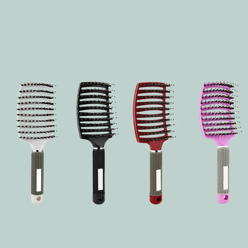 Prasa štetiny Vlasy Masáž hlavy Hrebeň široké zuby vzduchové vankúše hrebeň Curling Big Back Brush Ant-Static Women Styling Nástroj pre domácnosť