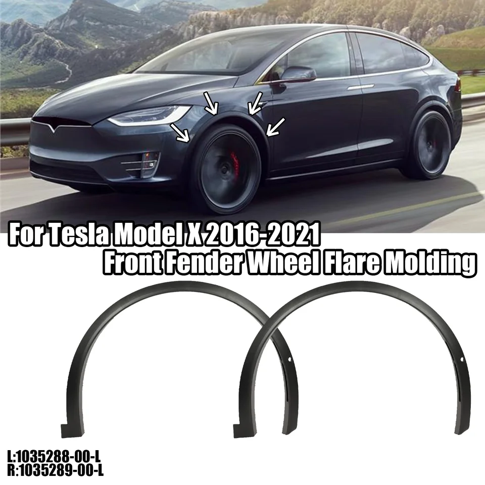 Pre 2016-2021 Tesla Model X Model X Predné blatníky Fender Wheel Flare Arch Loving doľava vpravo 1035288-00-L 1035289-00-L ABS príslušenstvo ABS