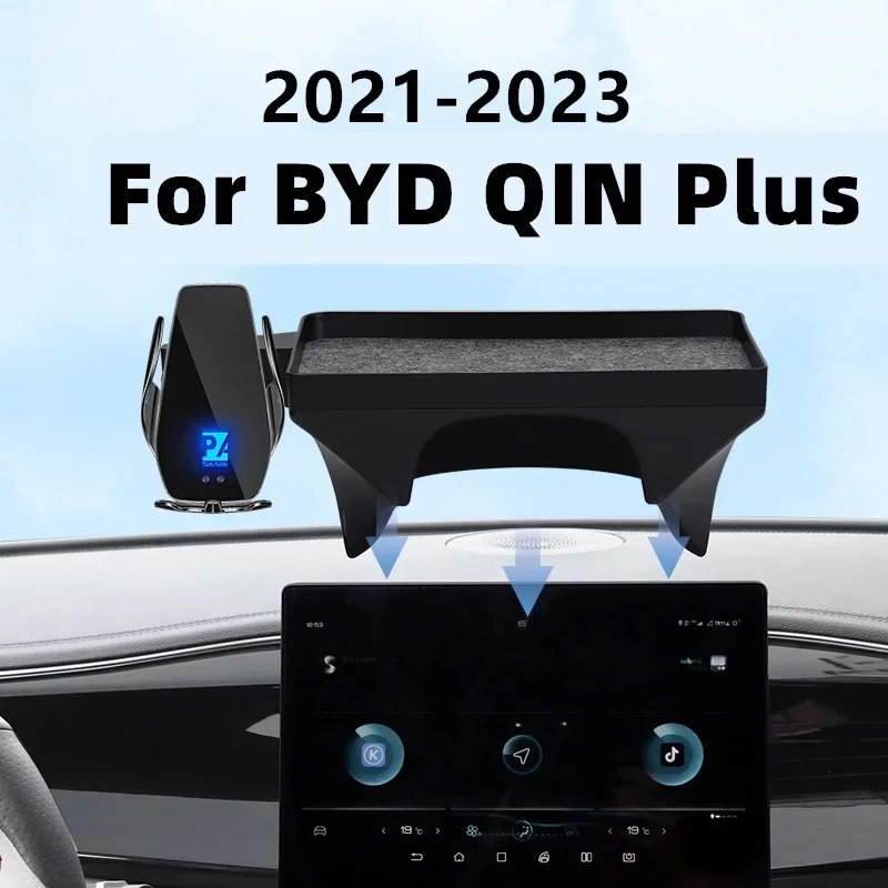 Pre 2021-2023 BYD Qin Plus držiak na obrazovku automobilu bezdrôtovú nabíjačku nabíjačku navigáciu 10,1 palca Pallet Style