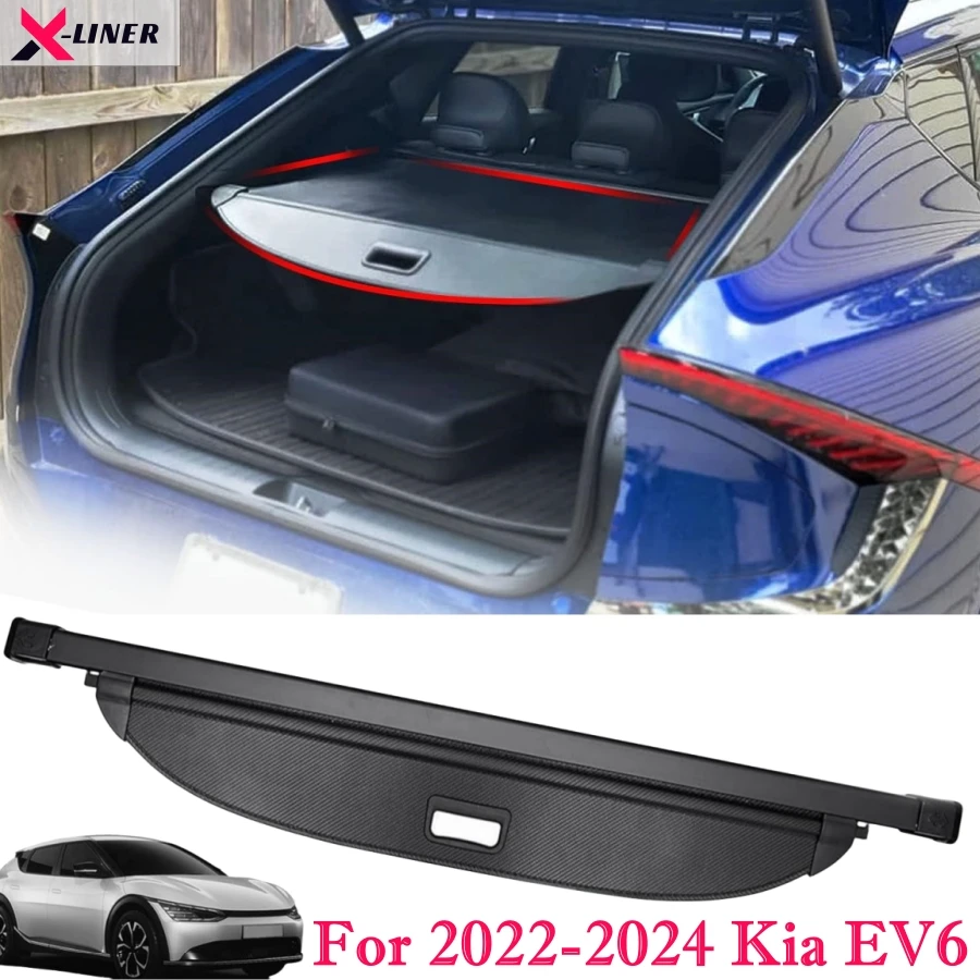 Pre 2022 2023 2024 KIA EV6 SURTRACTIBLE ZADARMO ZADNÉ KURIE ORGANIZER OCCE OBSAH EV6 Zabezpečenie súkromia Screen Shield Shield Náklad