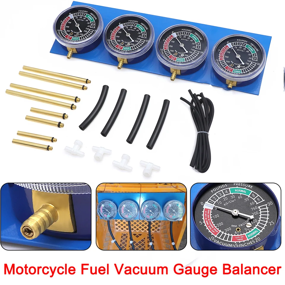 Pre 4 -valec motocyklové karburátory Carb Synchronizer Kit Kit Tester tester testovacie meradlá nastavte diagnostické nástroje motocyklov