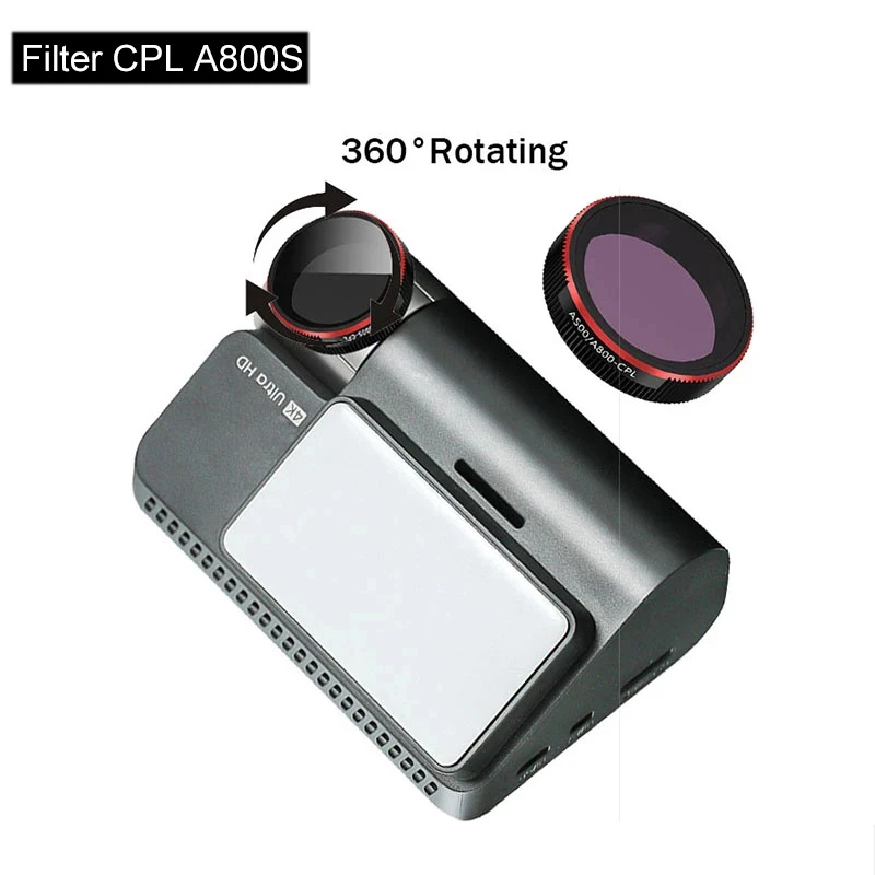 Pre 70MAI DASH CAM 4K A800S CPL filter glas cpl filter pre 70MAI DASH CAM A800S Kruhový polarizačný sklenený sklo