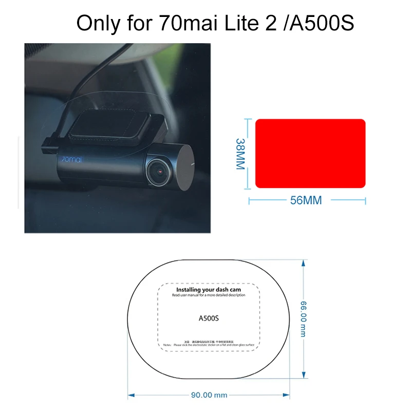 Pre 70MAI DASH CAM LITE 2 A500S ELEKTROSTATICKÁ NÁDELA PRE 70MAI LITE 2 DVR držiaka filmu 3ks