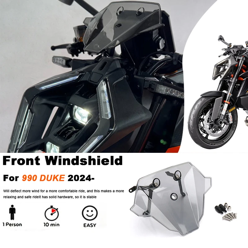 Pre 990Duke Duke 990 2024 2025 Motocyklové príslušenstvo Deflektor veterný štít na obrazovku predné čelné sklo Saquing