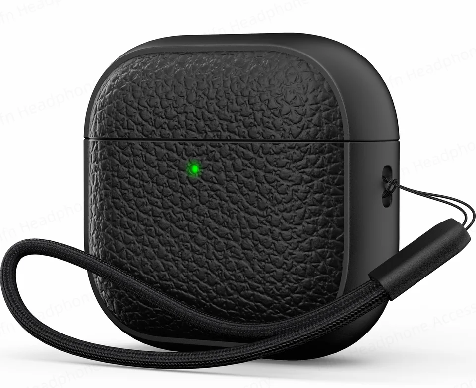 Pre AirPods 4. Gen (USB-C) (2024) Pasce Lichee Pattern Drop Ochrana Cover s kitmi na šnúrku/čistič pre AirPods pre mužov Ženy