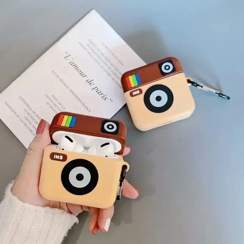Pre AirPods4, AirPods3, AirPods2, AirPods1, AirPods Pro, AirPods Pro2, slúchadlá na návrh kamery Vhodný ochranný kryt silikónového puzdra