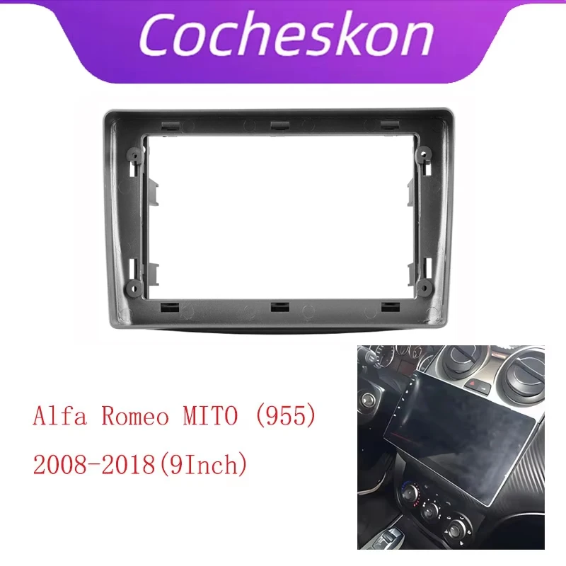 Pre Alfa Romeo Mito (955) 2008-2018 (9inch) Car Radio Fascias Android GPS MP5 Stereo Player 2 DIN Rám DIN Rám DAS DASP Rám