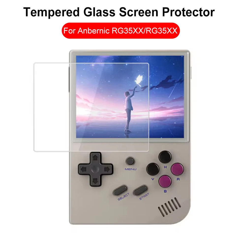 Pre Anbernic RG35XX/RG35XX Plus Original Temperted Glass Screen Chránič 9H HD Anti-Stric Screen Screen Film Film Accessory