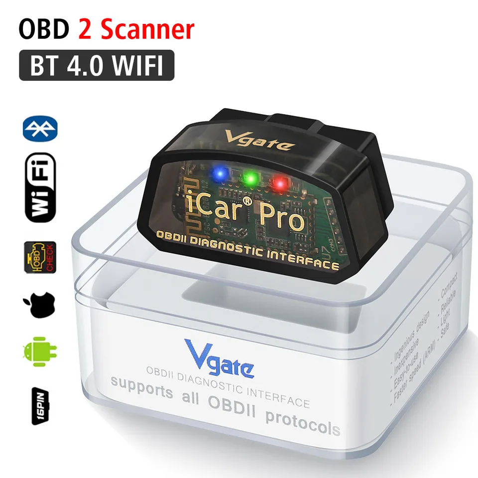 Pre Android/IOS CAR ACTION BT 4.0 ODB2 Čítačka kódu automobilu ELM327 V2.3 WIFI Diagnostické nástroje
