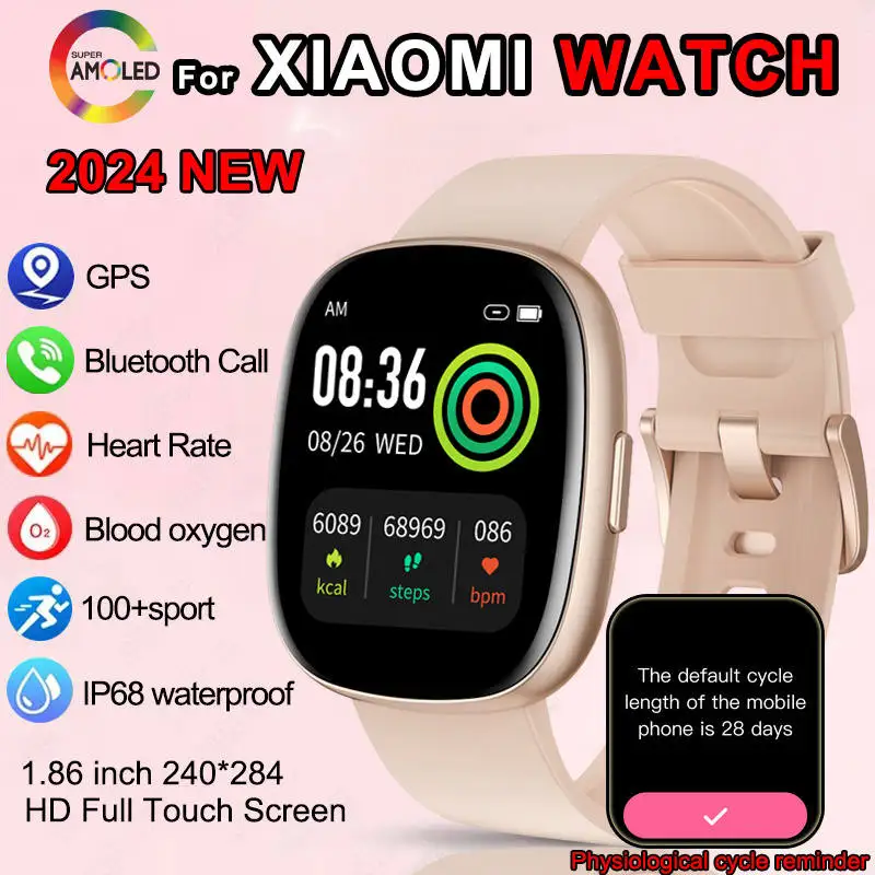 Pre Android Xiaomi Sport GPS Smart Watch Women 1,83 '' HD AMOLED Full Touch Screen IP68 Waterproof Bluetooth Call SmartWatch 2025