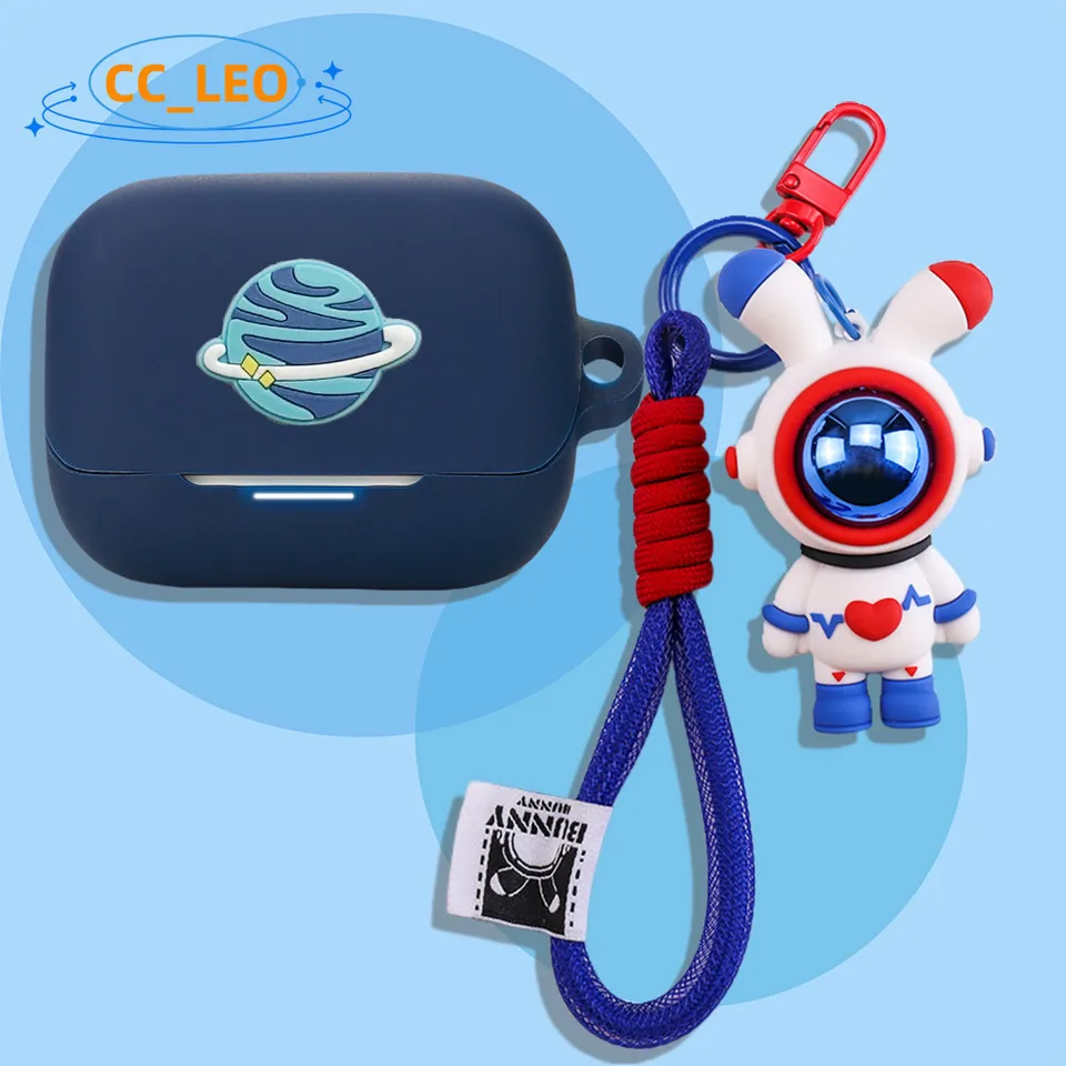 Pre Anker Soundcore K20i Case Cartoon Shark Cute Astronaut Keychain Anker Soundcore K20i Silikone Soft Case Ochranný obal