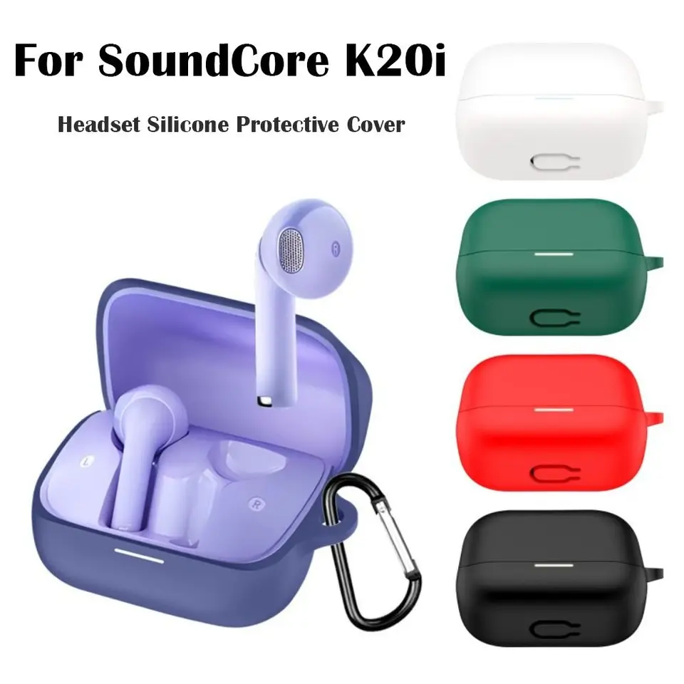 Pre Anker Soundcore K20i Silikónový kryt slúchadiel Bluetooth Uznači ochranné škrupiny proti nabíjacej skrinke na nabíjacie skrinky pre slúchadlá pre slúchadlá