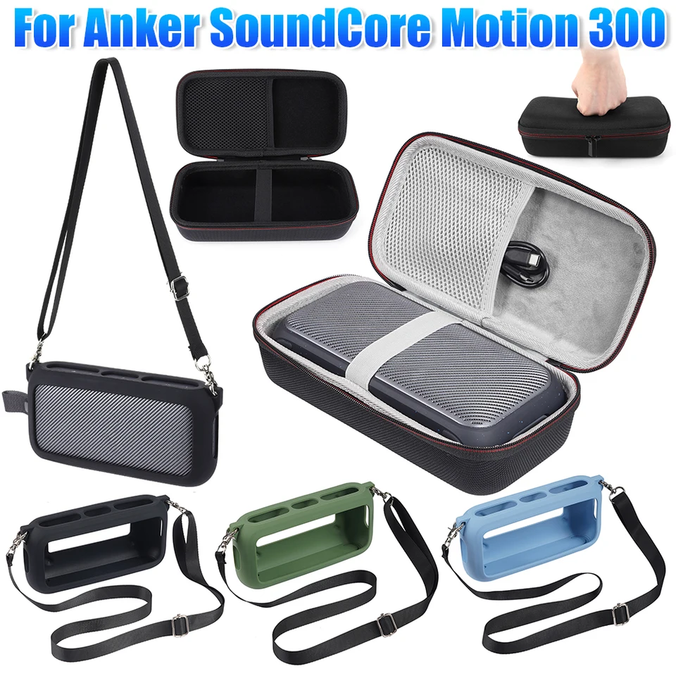 Pre Anker Soundcore Motion 300 Reproduktor Tvrdo prenosný puzdro prenosná prenosná EVA BAG + Ochranný kryt Silikónu proti škrabaniu