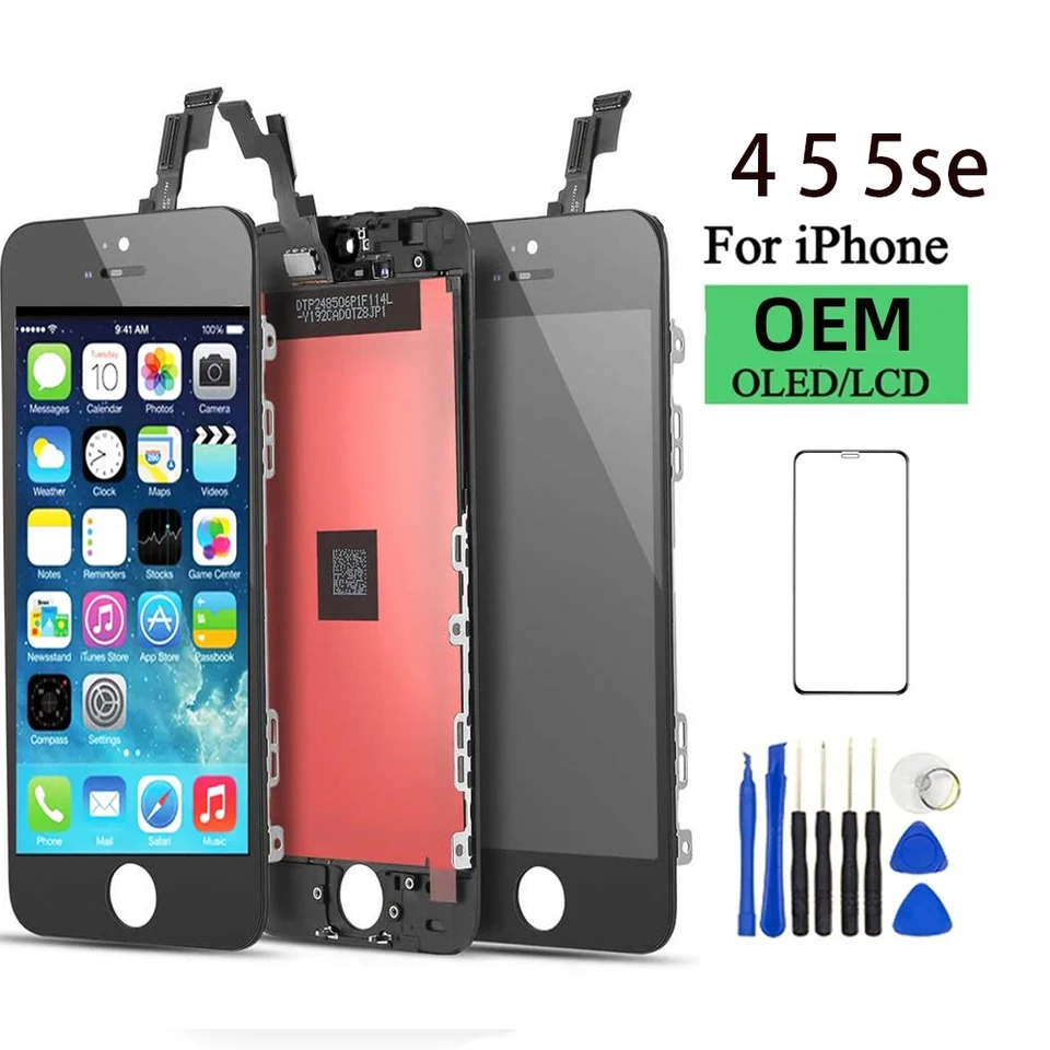 Pre Apple iPhone 5 5Se 5C Screen Glass LCD Display Display Display Digitalizátor s rámom a nástrojmi A1453 A1457 A1518 A1528 A1530