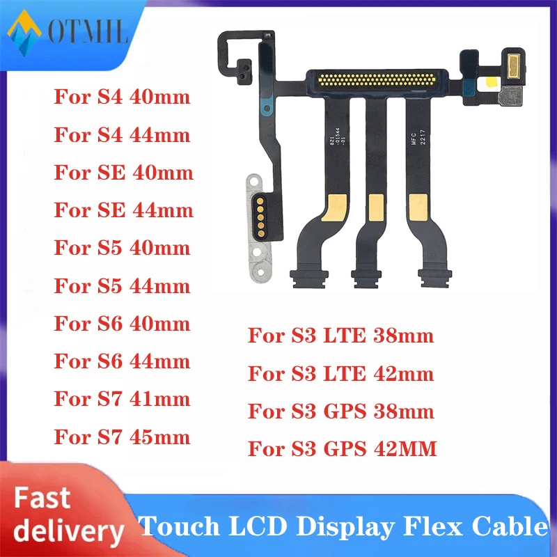 Pre Apple Watch LCD Touch Display Screen Flex Cable Connector pre konektor 8 5 6 7 41/45/40/44 mm S3 Nechajte GPS S5 S6 S7 SE