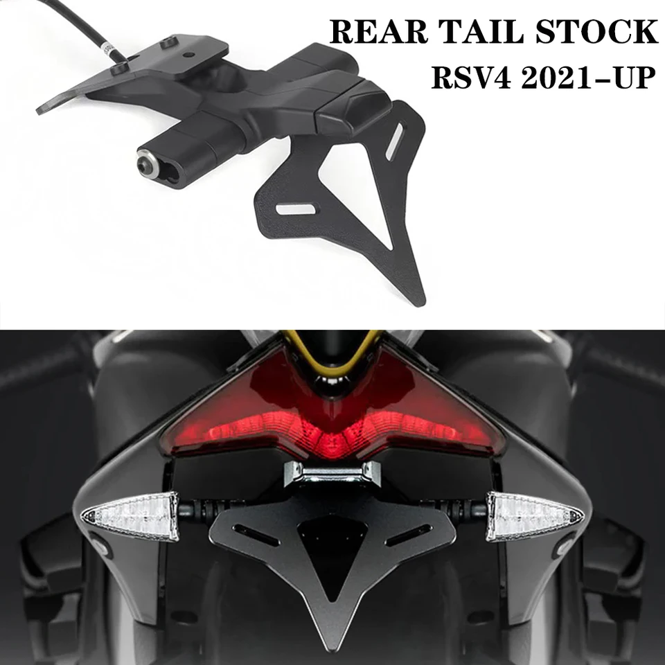Pre aprílu RSv4 RS V4 2021-2024 Motocykel zadný krátky chvost Stock Prada Držiak poznávacej značky Tackstock Držiak s LED svetlom
