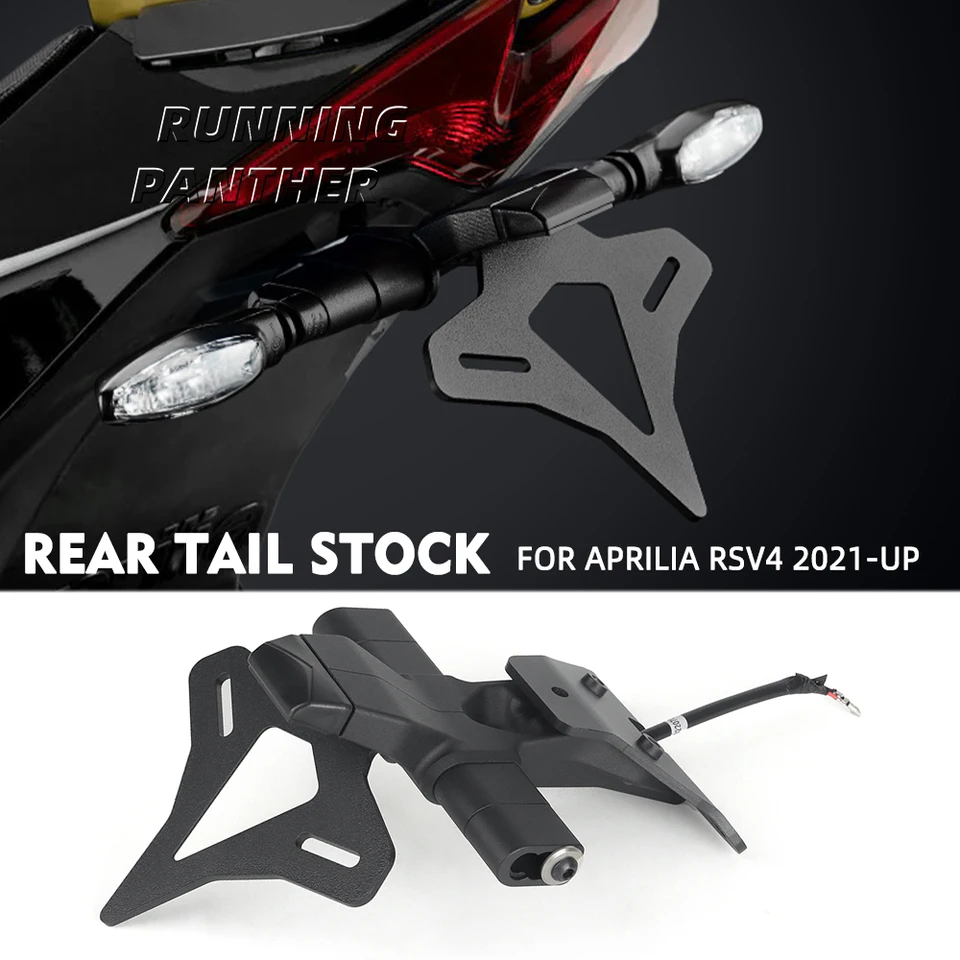 Pre aprílu RSv4 RS V4 2021-2024 Motocykel zadný krátky chvost Stock Prada Držiak poznávacej značky Tackstock Držiak s LED svetlom
