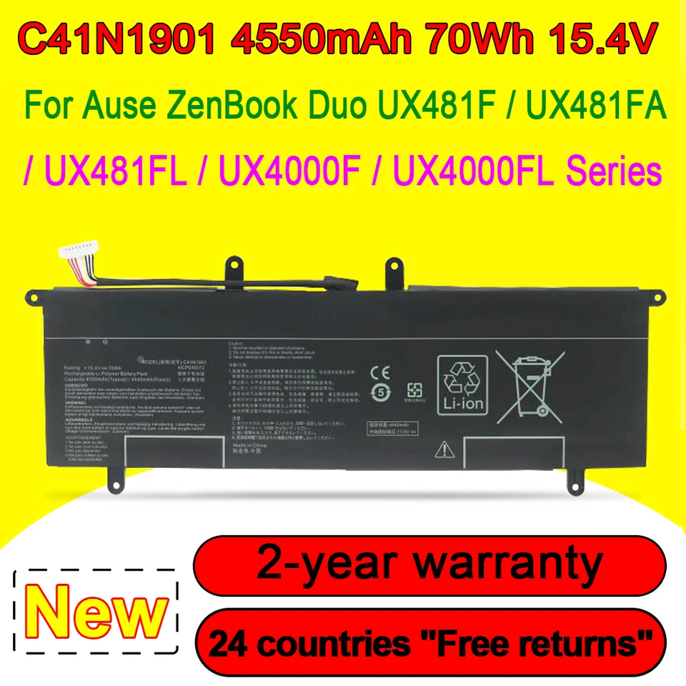 Pre ASUS Zenbook duo UX4000F UX4000FL UX481 UX481F UX481FA UX481FL Series C41N1901 NAPLATNÝ BATTERICKÝ BATTER