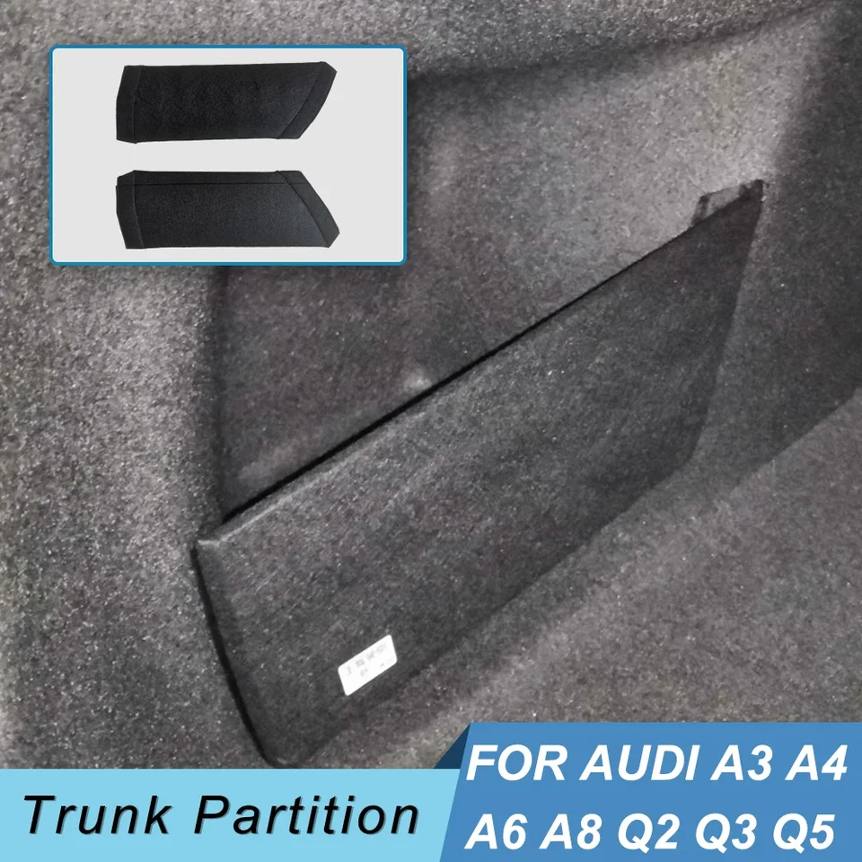 Pre Audi A3 A4 A6 A8 Q2 Q3 Q3 Auto príslušenstva Flanel Auto Trunk Side Storage Organizátor doska Plate Tail Box Shield