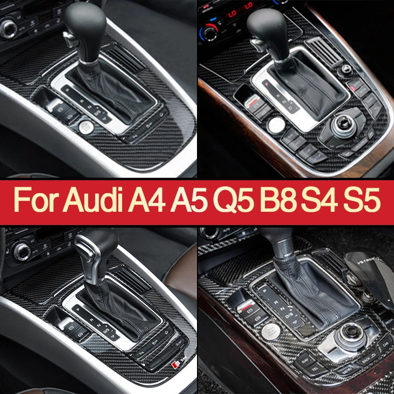 Pre Audi A4 A5 Q5 B8 S4 S5 Príslušenstvo Centrum automobilu Control Gear Shift Panel Dekoratívny pás Auto kryt obloženie nálepky Styling auta