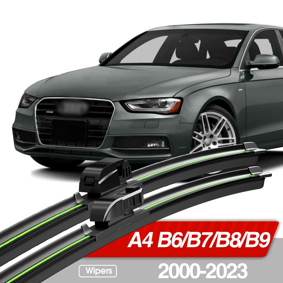 Pre Audi A4 B6 B7 B8 B9 2000-2023 Čepele predného čelného skla 2ksové okenné okenné príslušenstvo 2001 2005 2010 2016 2016 2018 2018