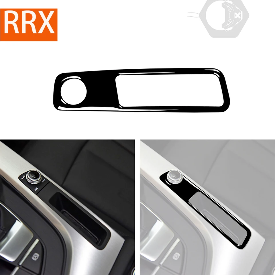 Pre Audi A4 B9 RS4 S4 2017 2018 2019 Centra Console Objem Contal rám Cover klavír Čierne nálepky