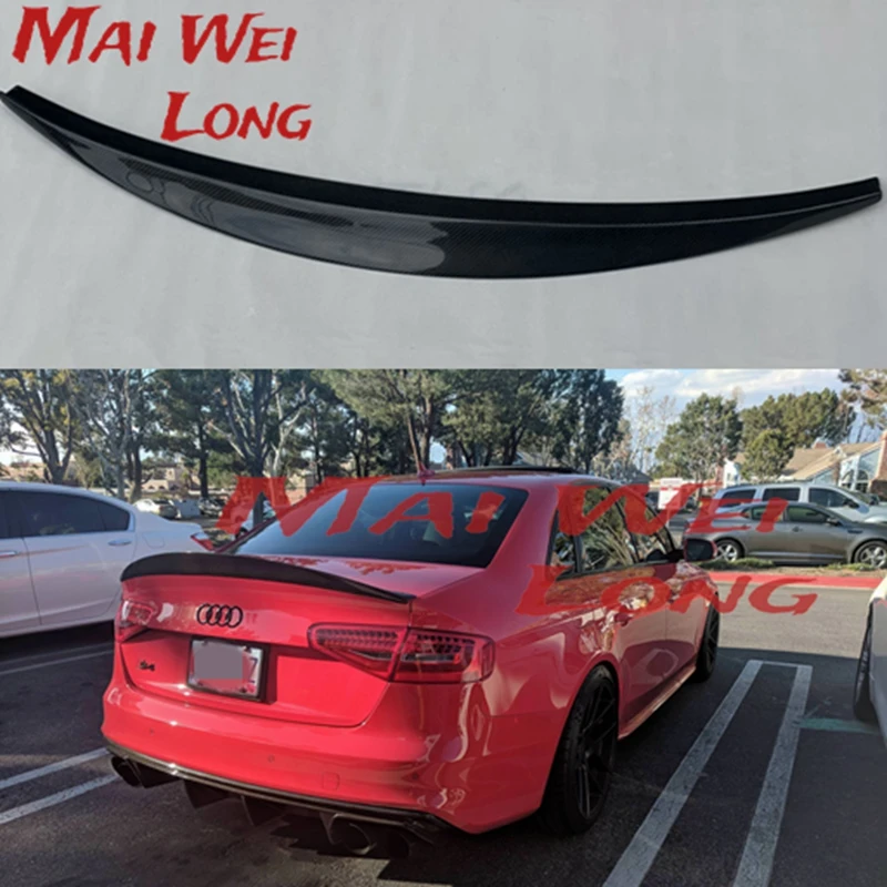 Pre Audi A4 S4 B8 B8.5 4 Dverový sedan 2009 2012 2020 HK Style HK Vysoko kvalitné uhlíkové vlákno zadné krídlo Zadný spojler Zdobený spojler