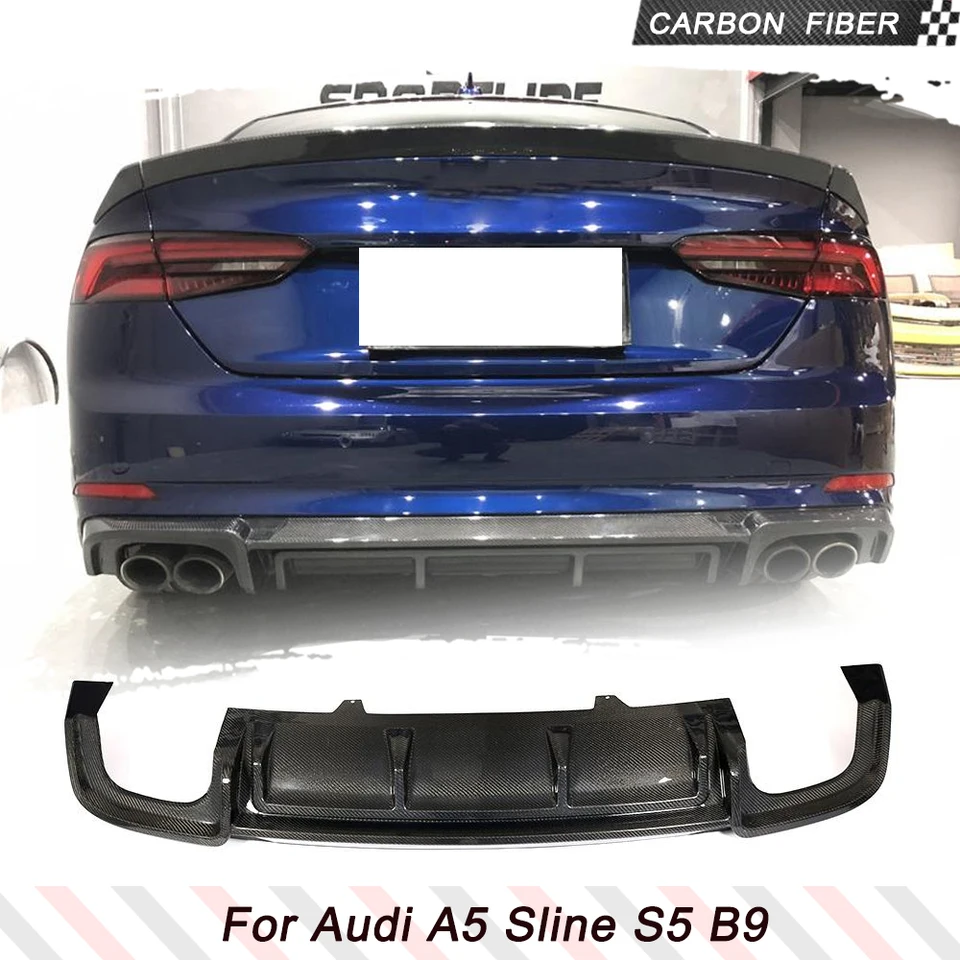 Pre Audi A5 Sline S5 B9 Sport 2017-2019 2-dverové štvordverové zadné nárazníky difúzora automobilu Spiler Spliters uhlíkové vlákno / FRP