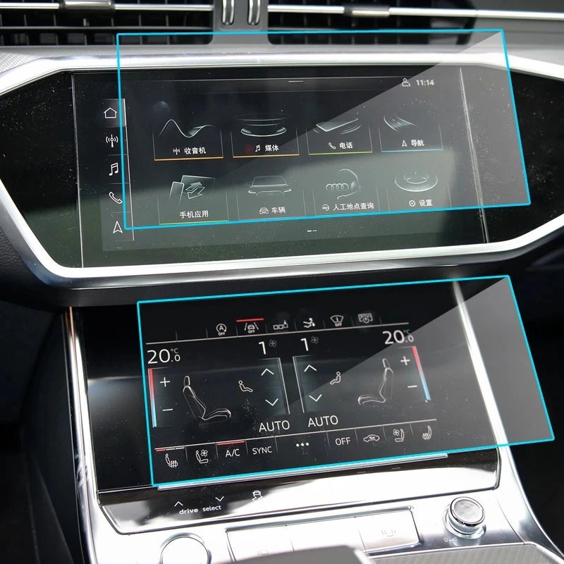Pre Audi A6 A7 2019 2020 2ks chránič obrazovky s dotykovou obrazovkou automobilov, 9H