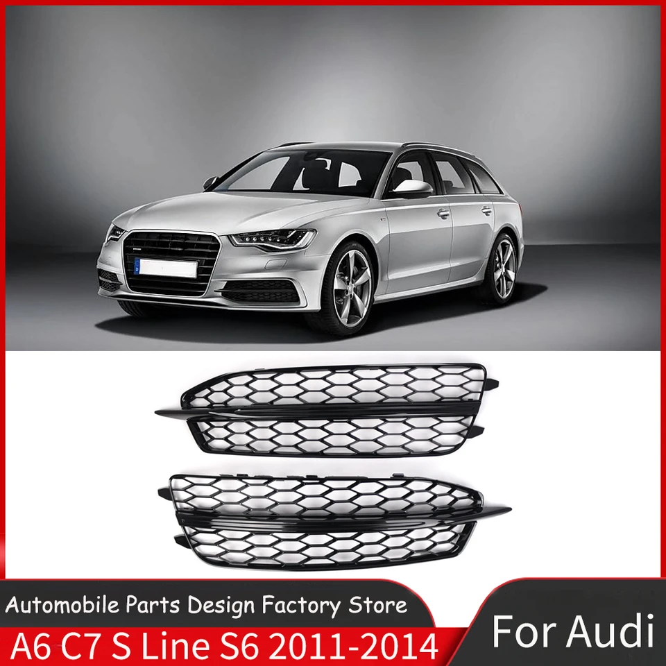 Pre Audi A6 C7 S Line S6 2011 2012 2013 2014 CAR FARMURE BUMPER FOG LIGHT GRILLA HOUNTCEB HEX GRILL CRASE Kit