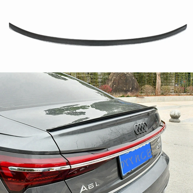 Pre Audi A6 C8 S Style Uhlíkové vlákno zadný spojler kufra kmeňa 2019-2022 FRP lesklý čierny kovaný uhlík