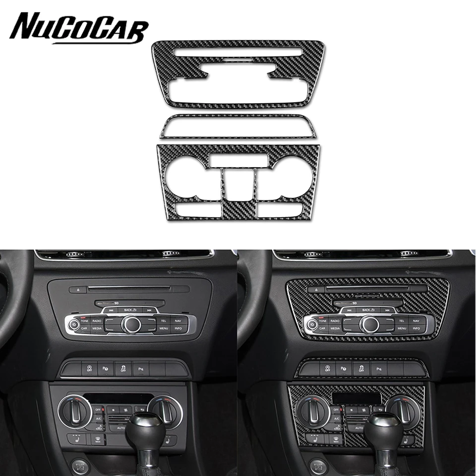 Pre Audi Q3 2015 2016 2017 2018 2018 Radio Klibrové klimatizácia Contračný panel Interiérové ​​príslušenstvo Dekoratívne nálepky