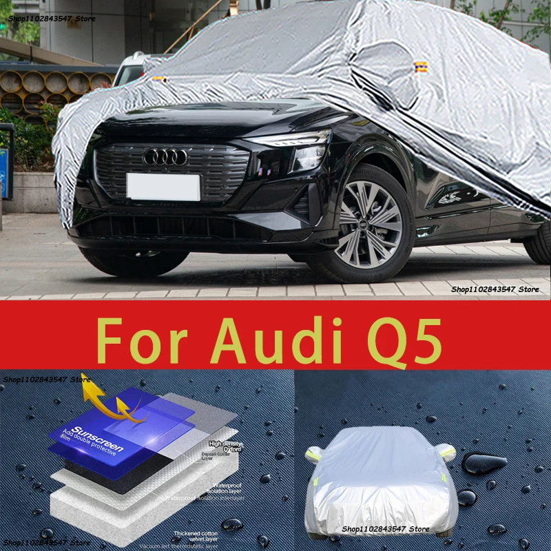 Pre Audi Q5 Outshore Ochrana Plné kryty automobilov Snow Cover Sunshade Neproidný prach odolný exteriér Kupoly