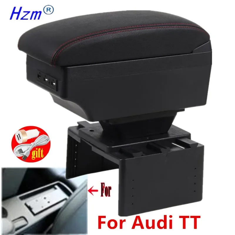 Pre Audi TT lakťové opierky Coupe pre Audi TT CAR lakťové lakťové časti interiérové ​​diely Špeciálne dodatočné diely stredné úložné boxy USB LED svetlo