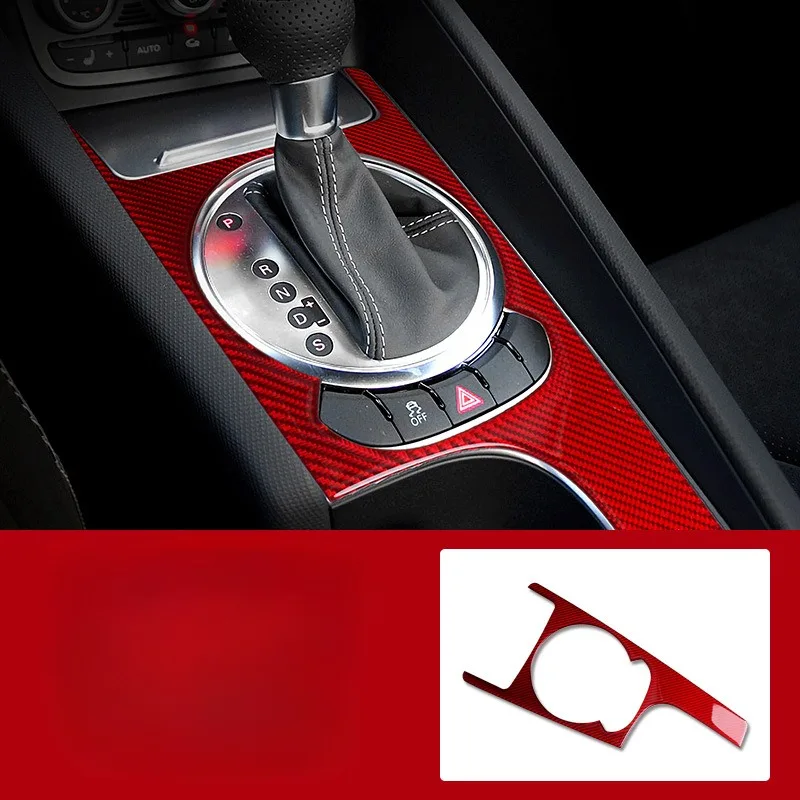 Pre Audi Tt Mk 1 2 3 2008-2014 A4 A4L A5 Q5 Shift Ship Ship Cover Cover Case Protector Ochranca dekoratívny centrálny CD panel Uhlíkové vlákno