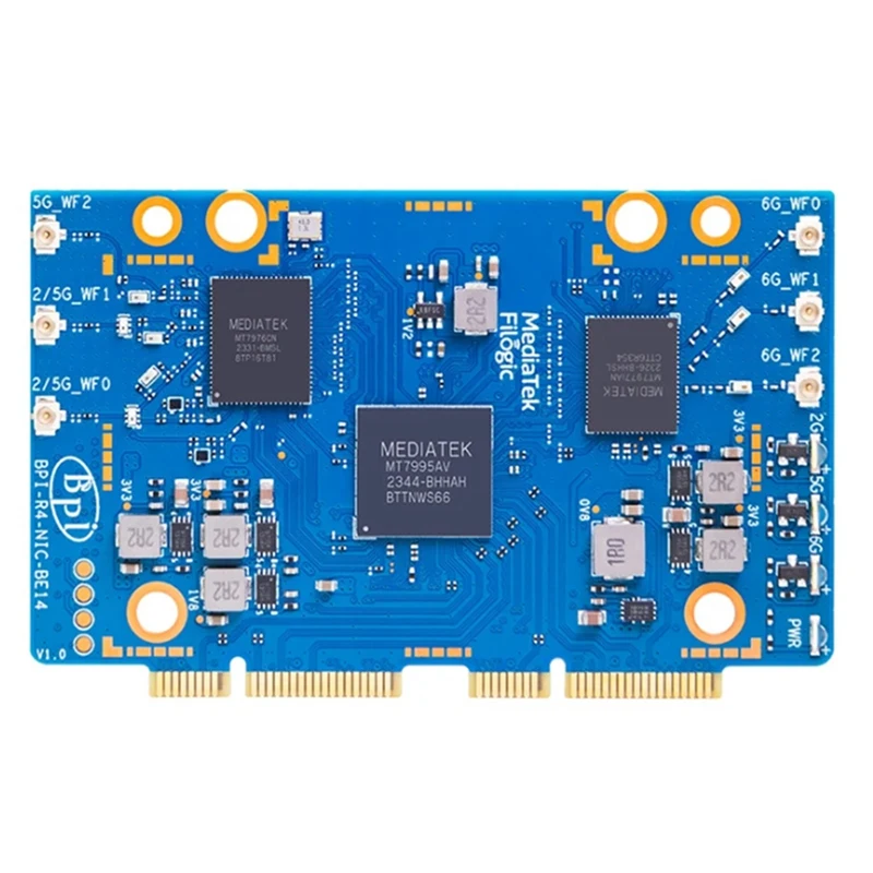 Pre banán Pi BPI-R4-NIC-BE14 WIFI7 MODULE ACTIONALE PRE BPI-R4 MediaTek MT7995AV Chipset 2 Rozhranie PCIe 3.0, 2-pruh