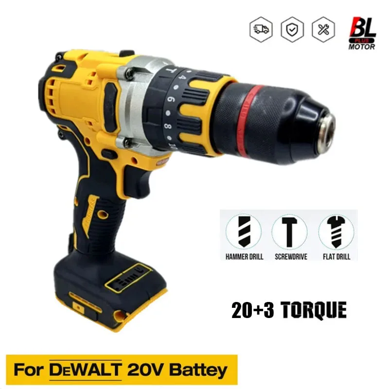 Pre batériu 20 V batériu 20 V Adrnown Electric vŕtačka 20+3 Návratné nárazové kladivo vŕtačky s kladivom 13 mm skrutkovač skrutkovač