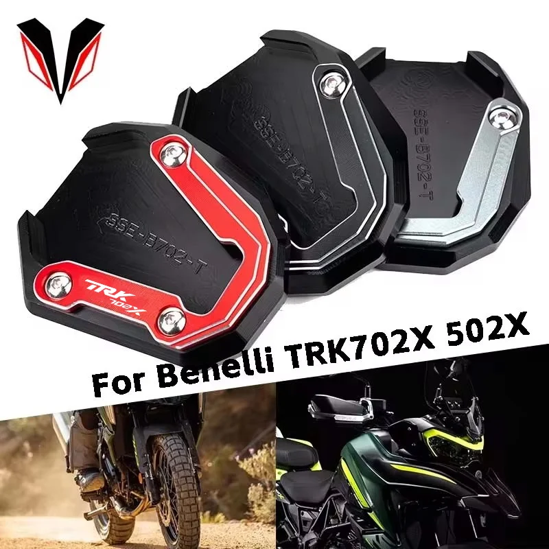 Pre Benelli TRK 702X TRK702X TRK702X 2023 Motocykel CNC Kickstand Foot Side Stock Support Podložky Podporné dosky Príslušenstvo