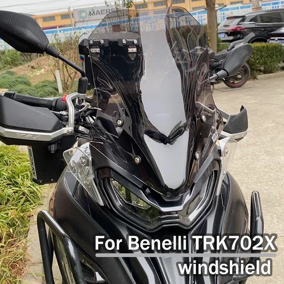 Pre Benelli TRK702 X Černé sklo TRK702 Príslušenstvo TRK 702X 2023 Súprava na čelné sklo TRK702X Motocyklový predný sklo predného skla Motocyklu
