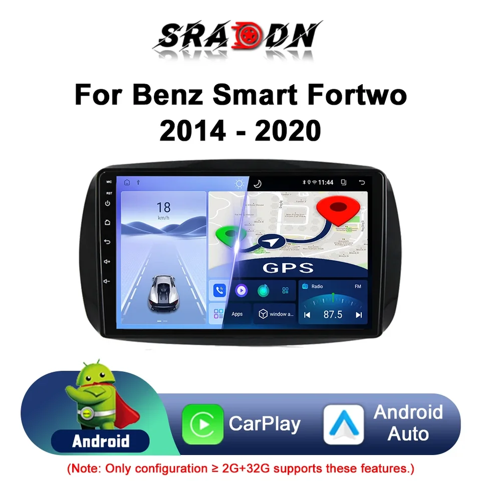 Pre Benz Smart Fortwo 453 2014 - 2020 Android Car Radio Automotive Multimedia Player Navigation GPS Carplay Screen Auto Stereo