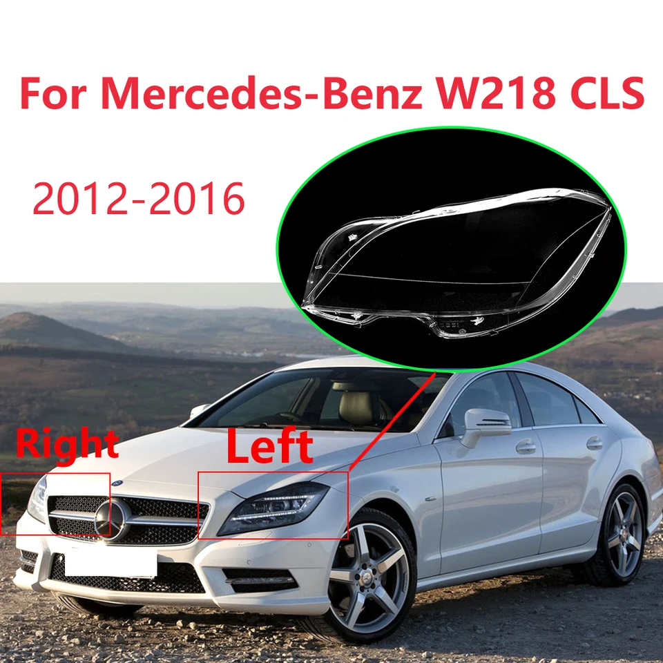 Pre Benz W218 2012 2013 2014 2015 2016 Kryt predného svetlometu vľavo/vpravo priehľadný lampa svetlometový kryt vozidla