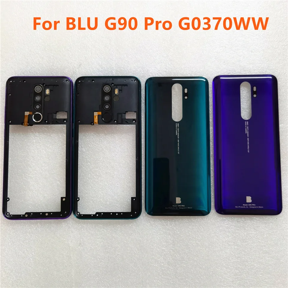 Pre Blu G90 Pro G0370WW zadný kryt batérie sklenený odtlačok prsty plochý kábel stredný puzdro Ráme mobilného telefónu Údržba dielov