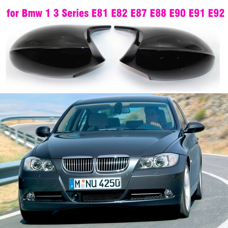 Pre BMW 1 3 Series E81 E82 E87 E88 E90 E91 E92 E93 uhlíkové vlákno （ABS) Čierne spätné zrkadlové kryt