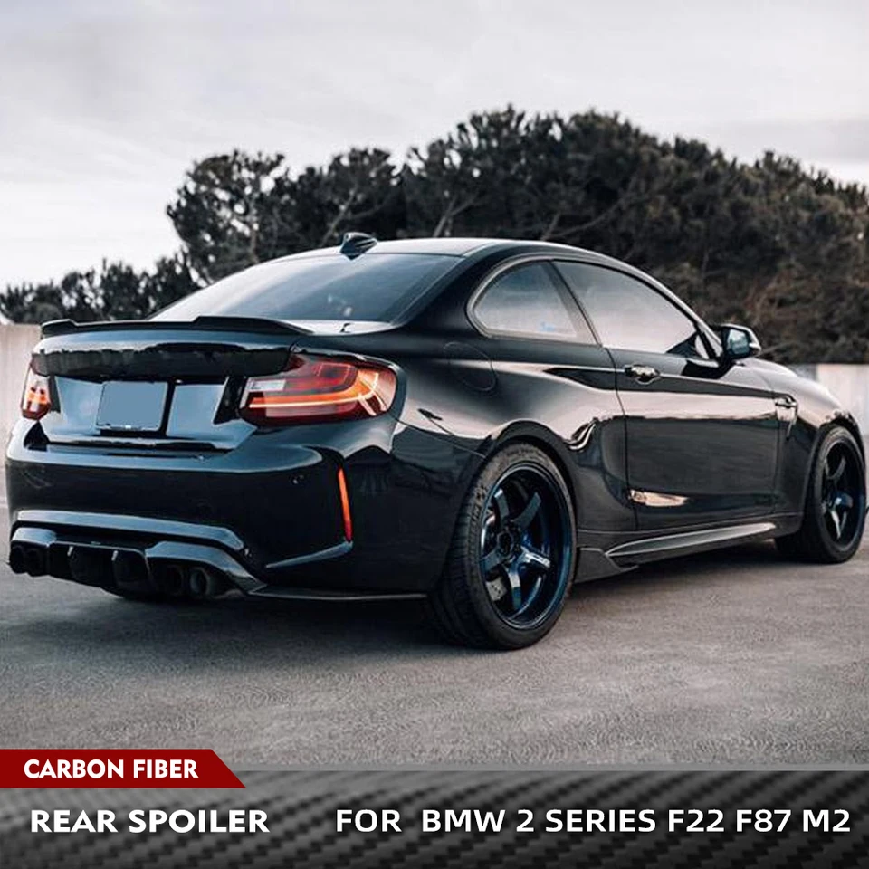 Pre BMW 2 Series F22 F23 F87 M2 M2C M Sport Coupe 2014 - 2019 Real Carbon Fiber Zadný kmeň pretekársky spojler Spojler Boot Lip Wing Lip Lip Lip