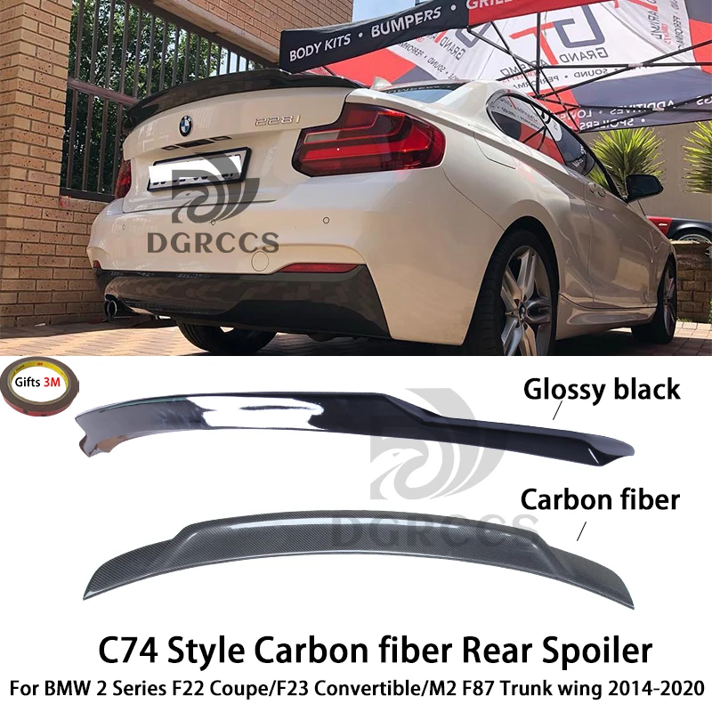 Pre BMW 2 séria F22 Coupe/F23 CABYT/M2 F87 C74 Zadný spojler Kumera Kumera Uhlíkových vlákien 14-20