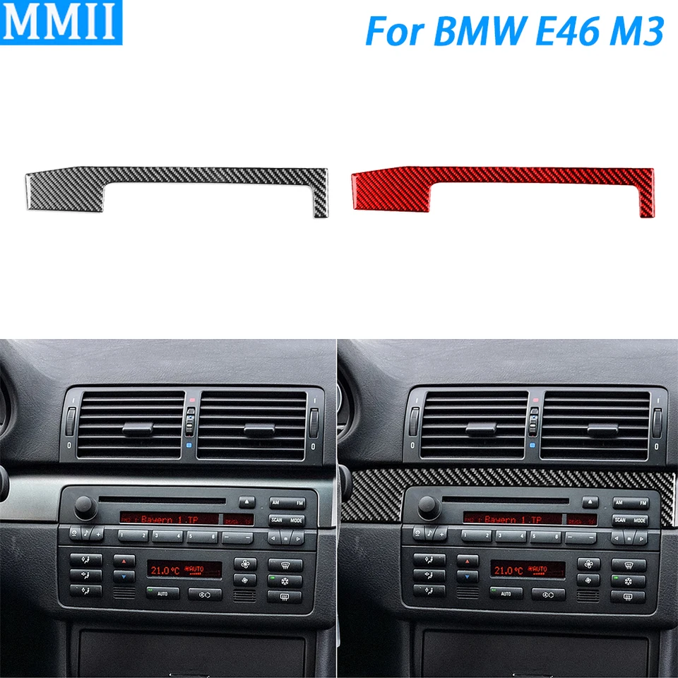 Pre BMW 3 Series E46 M3 1998-2006 Skutočné nálepka na dekoráciu vozidla Centrálne ovládacie panelové panely