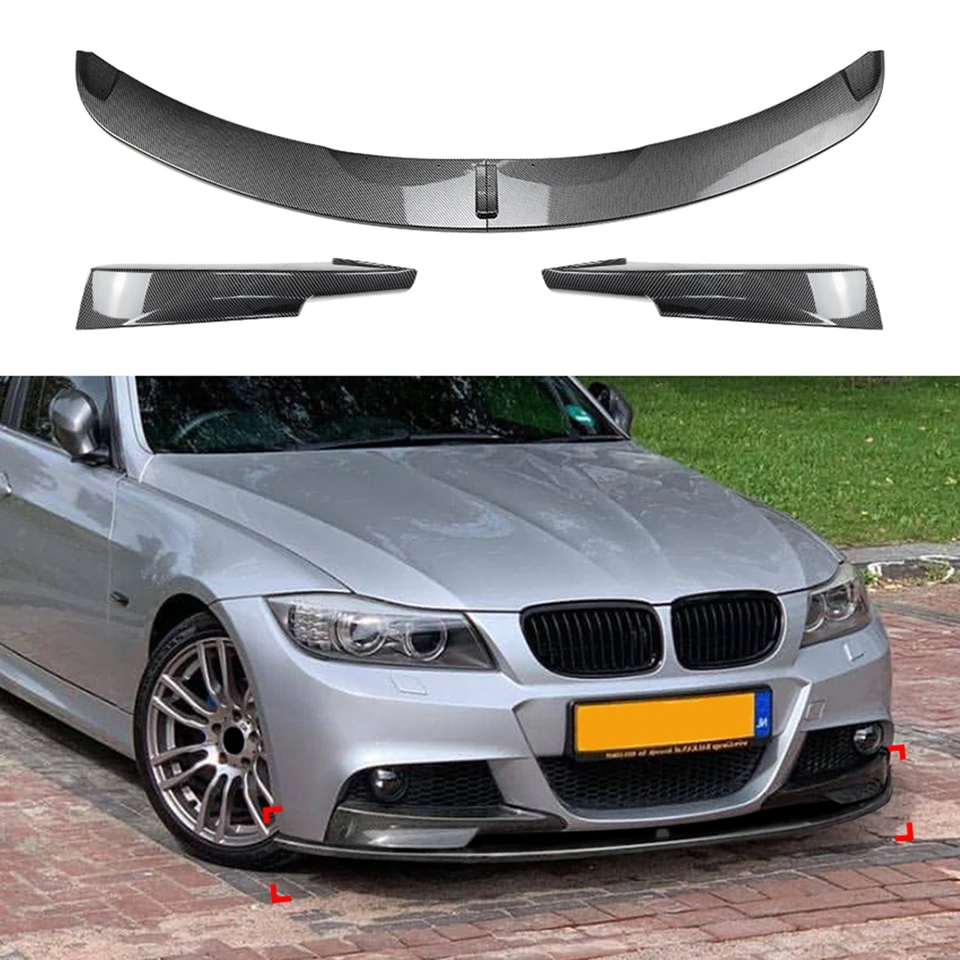 Pre BMW 3 Series E90 E91 LCI M Sport 323i 325I 328I 335I 2009-2012 Splitter predného nárazníka na predné pery+bočné spojlerové kryt