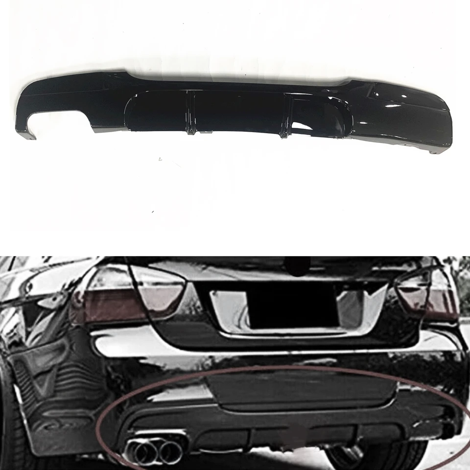 Pre BMW 3 Series E90 E91 M Sport 325i 328i Sedan 4-dvera 2005-2012 Zadný nárazník difúzora Leskry lesklý čierny splitter Spoiler Plate